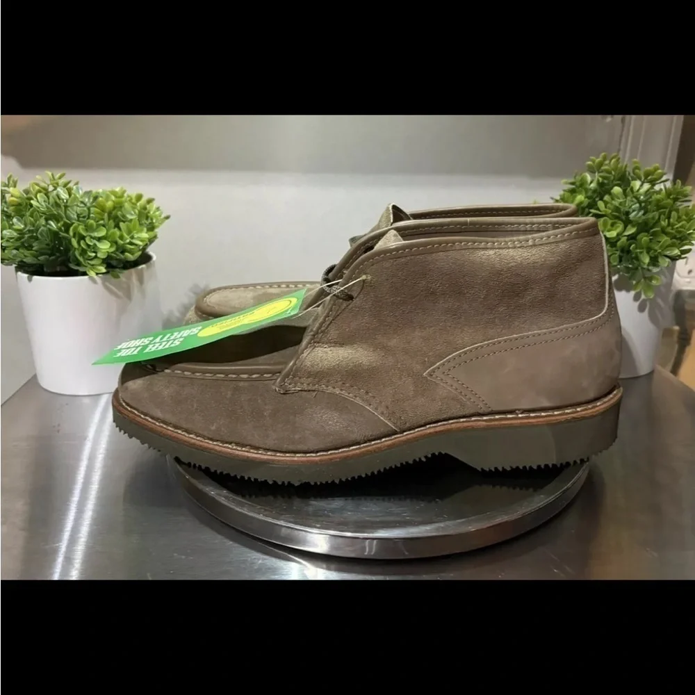 Vintage NOS 1960s Knapp Shoes Cushioned Comfort Tan Suede ANSI Work Boot Men 8 D